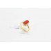 Ring Gold Yellow Coral 18kt INDIA Size 16 Gemstone Orange Women's Handmade A746